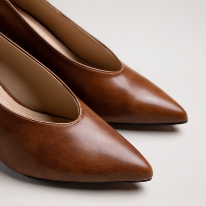 Journee DANIKA DRESS WEDGES - Cognac