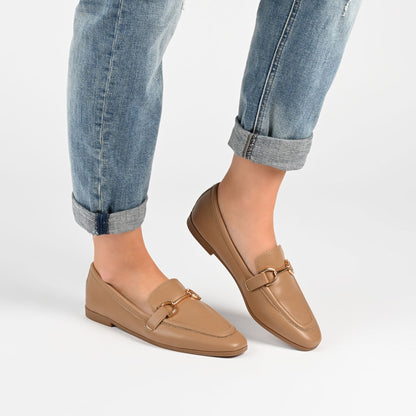 Journee MIZZA LOAFER FLATS IN VEGAN LEATHER - Mocha PU