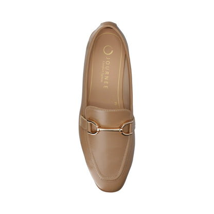 Journee MIZZA LOAFER FLATS IN VEGAN LEATHER - Mocha PU