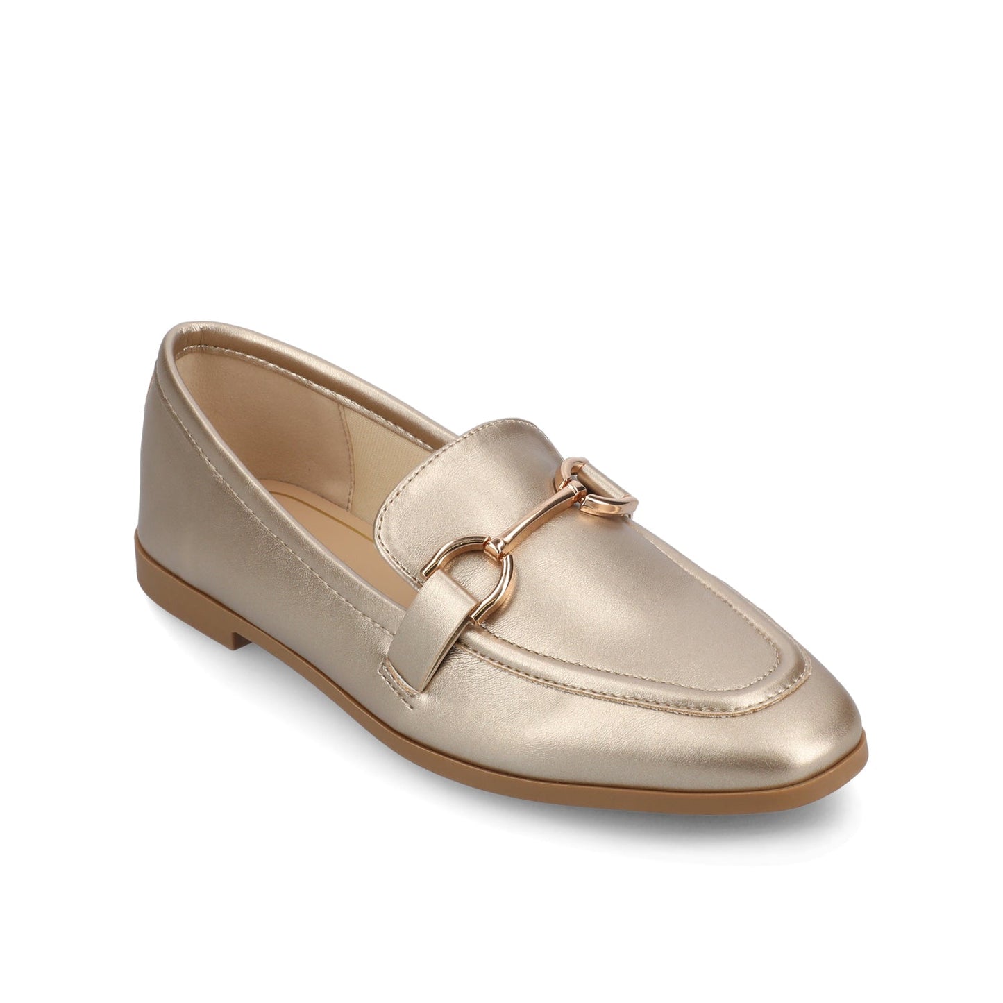 Journee MIZZA LOAFER FLATS IN VEGAN LEATHER - Champagne PU