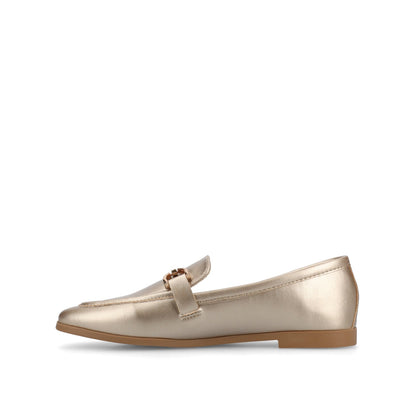 Journee MIZZA LOAFER FLATS IN VEGAN LEATHER - Champagne PU