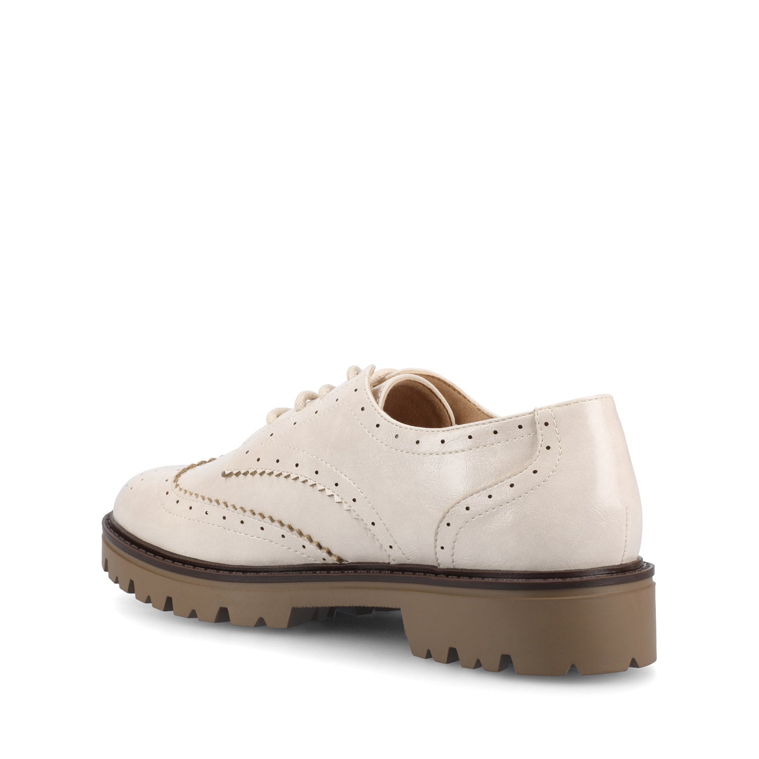 Journee CLAUDIYA OXFORD LOAFER IN VEGAN LEATHER - Bone Patent