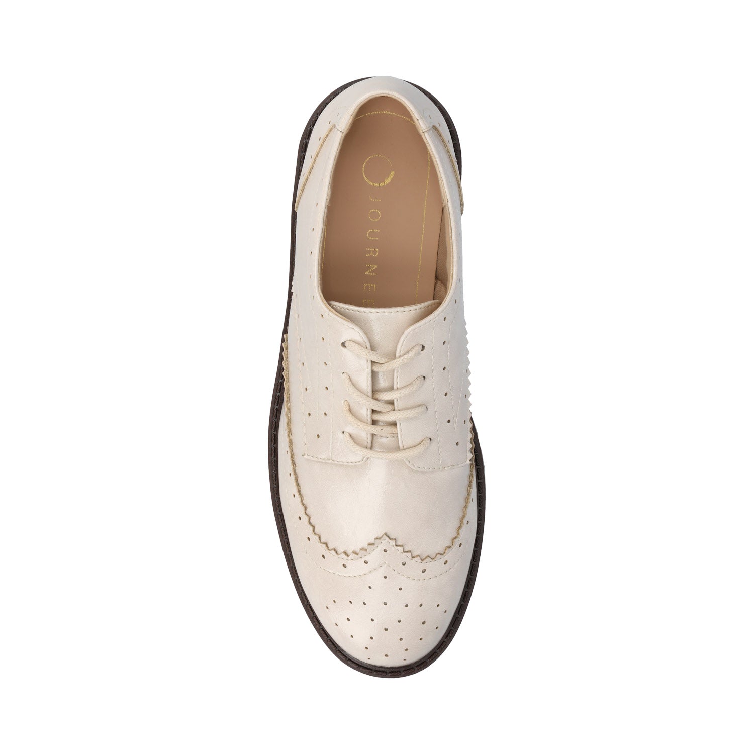 Journee CLAUDIYA OXFORD LOAFER IN VEGAN LEATHER - Bone Patent