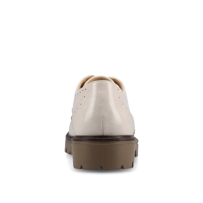 Journee CLAUDIYA OXFORD LOAFER IN VEGAN LEATHER - Bone Patent