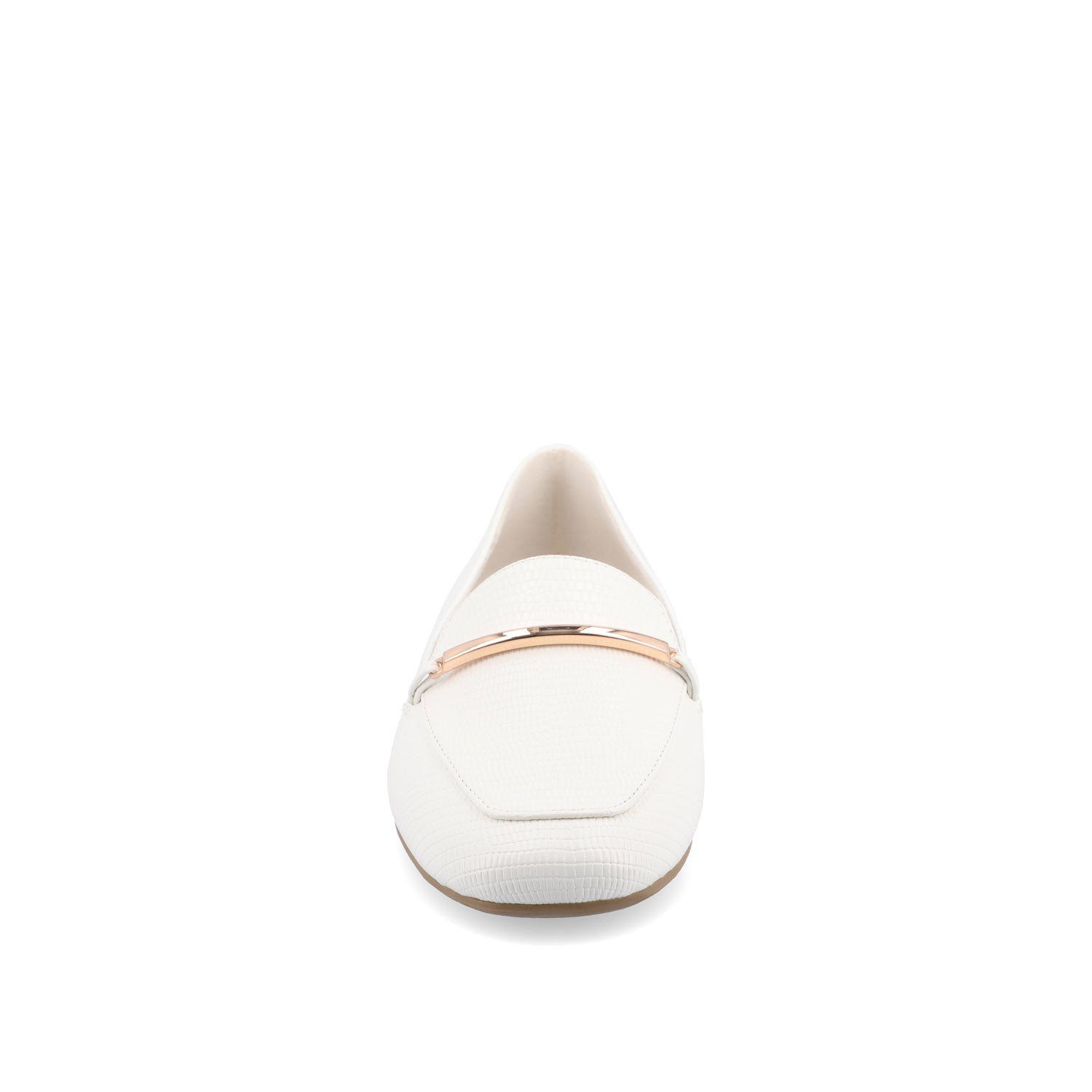 Journee WRENN LOAFER FLATS IN PRINT - White Lizard