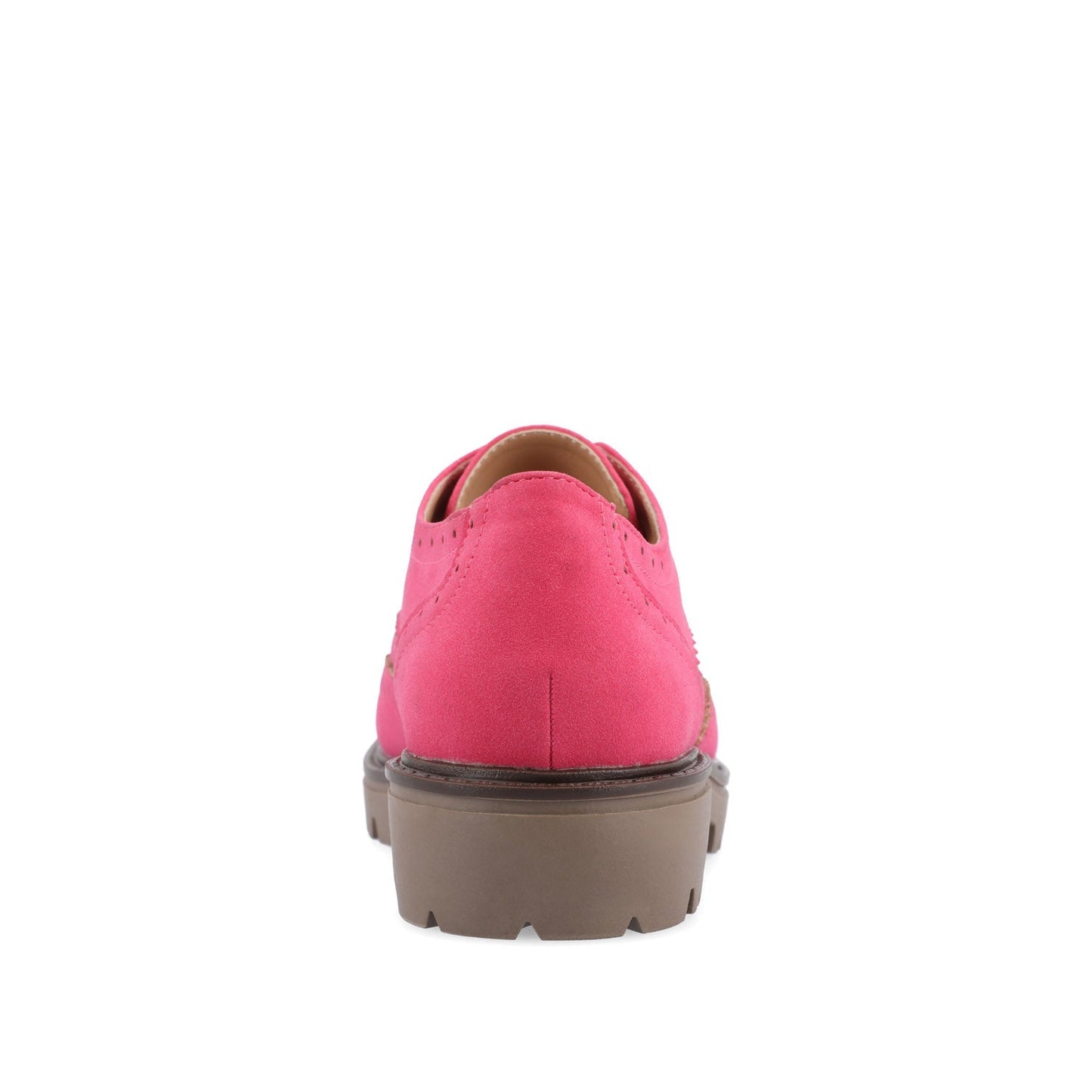 Journee CLAUDIYA OXFORD LOAFER FLAT IN FAUX SUEDE - Pink Faux Suede