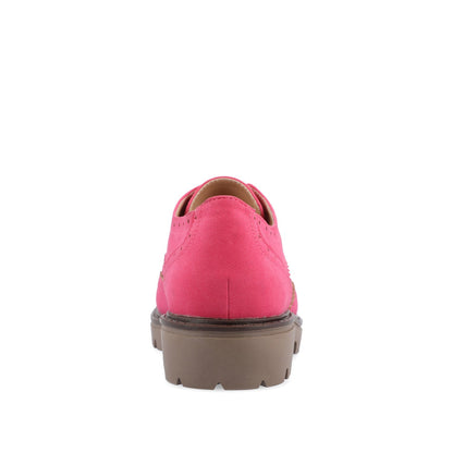 Journee CLAUDIYA OXFORD LOAFER FLAT IN FAUX SUEDE - Pink Faux Suede