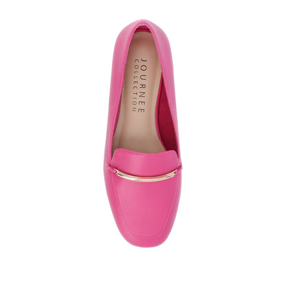 Journee WRENN LOAFER FLATS IN VEGAN LEATHER - Fuchsia PU