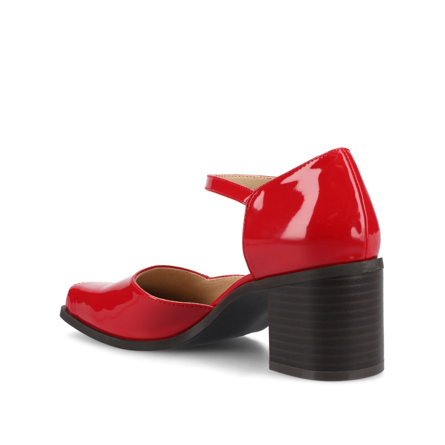 Journee EVANGELINE BLOCK D'ORSAY HEELS IN PATENT - Patent Red