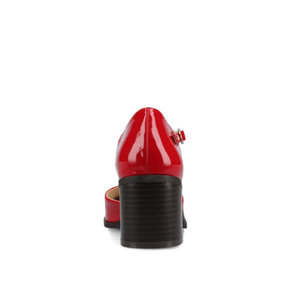 Journee EVANGELINE BLOCK D'ORSAY HEELS IN PATENT - Patent Red