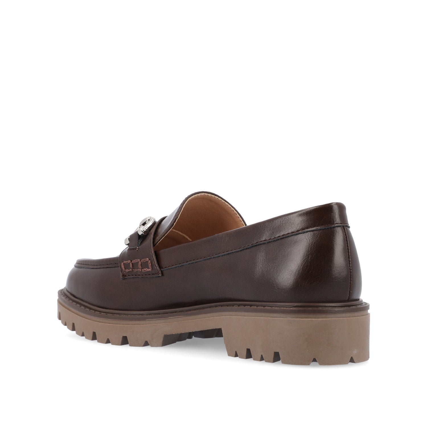 Journee JESSAMEY HORSE BIT LOAFER FLATS - Brown Vegan Leather