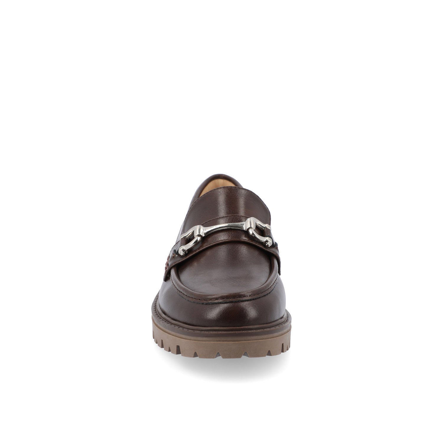 Journee JESSAMEY HORSE BIT LOAFER FLATS - Brown Vegan Leather