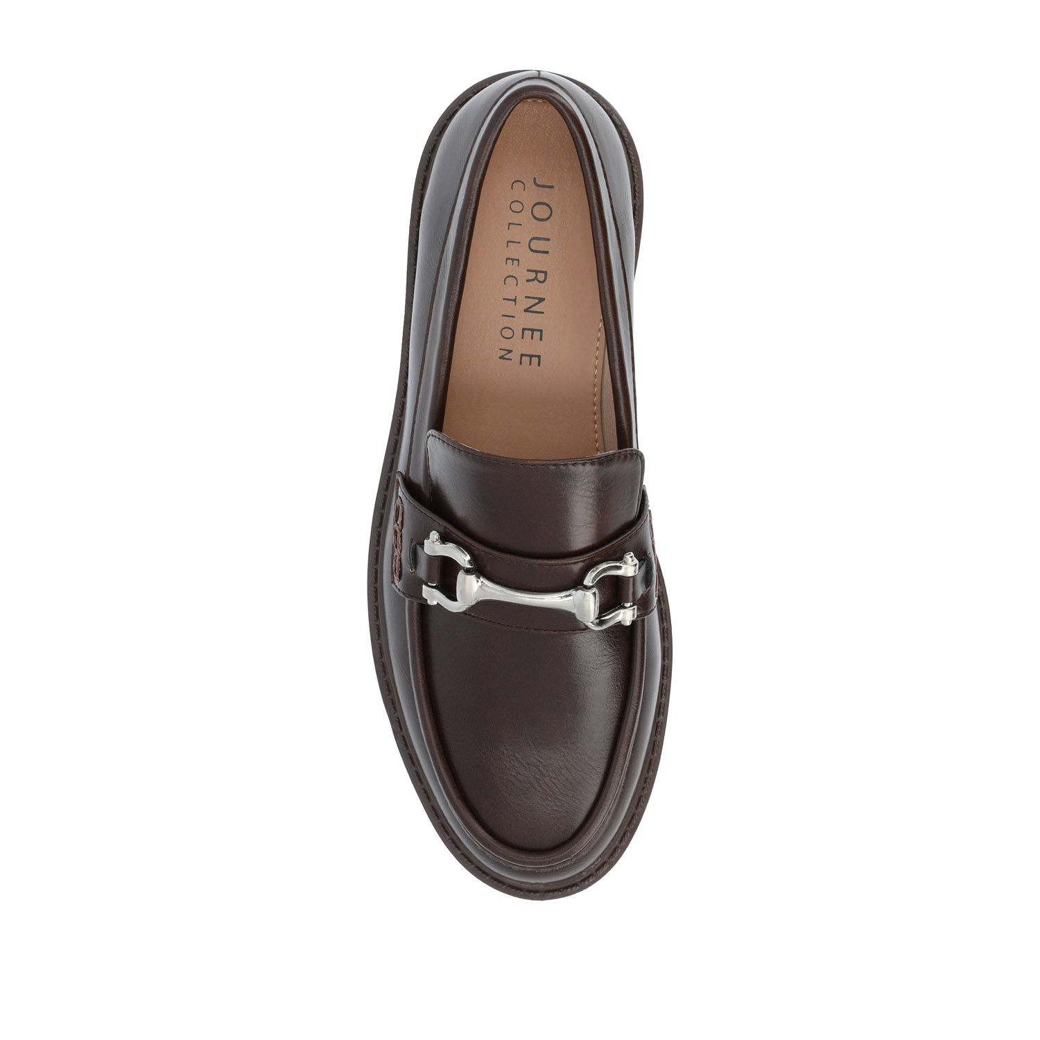 Journee JESSAMEY HORSE BIT LOAFER FLATS - Brown Vegan Leather