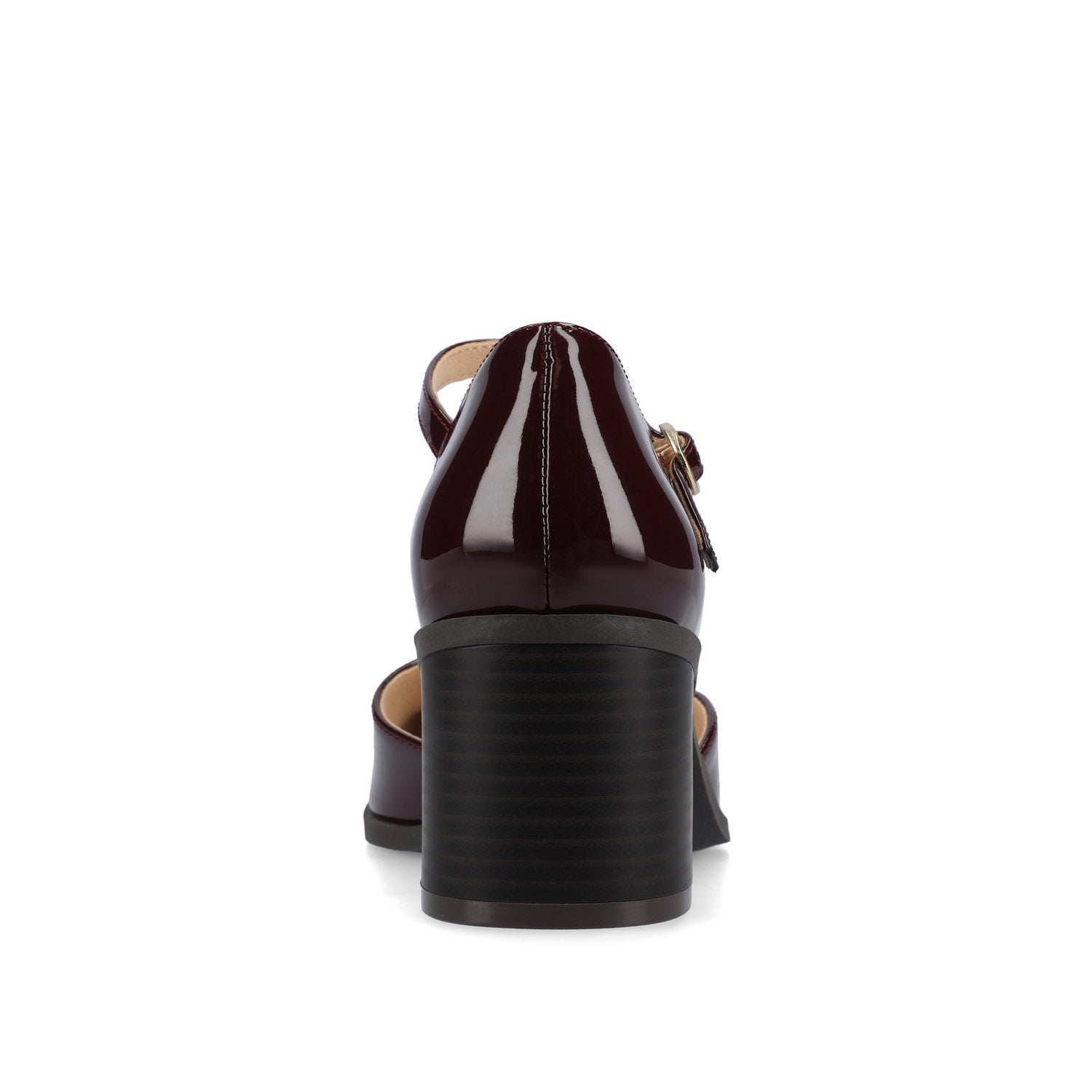 Journee EVANGELINE BLOCK D'ORSAY HEELS IN PATENT - Patent Chocolate