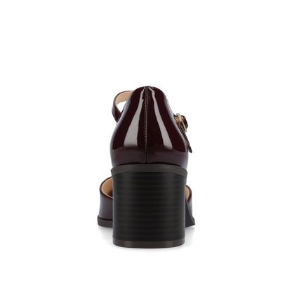 Journee EVANGELINE BLOCK D'ORSAY HEELS IN PATENT - Patent Chocolate