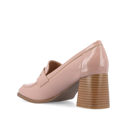 Journee MALLEAH BLOCK HEEL LOAFERS - Patent Pink