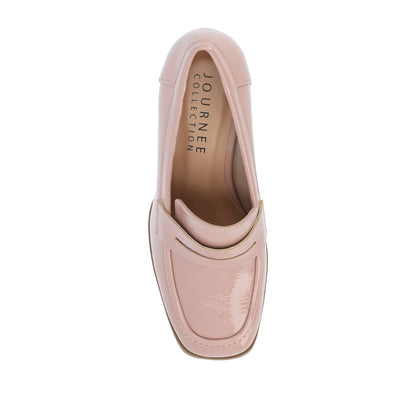 Journee MALLEAH BLOCK HEEL LOAFERS - Patent Pink
