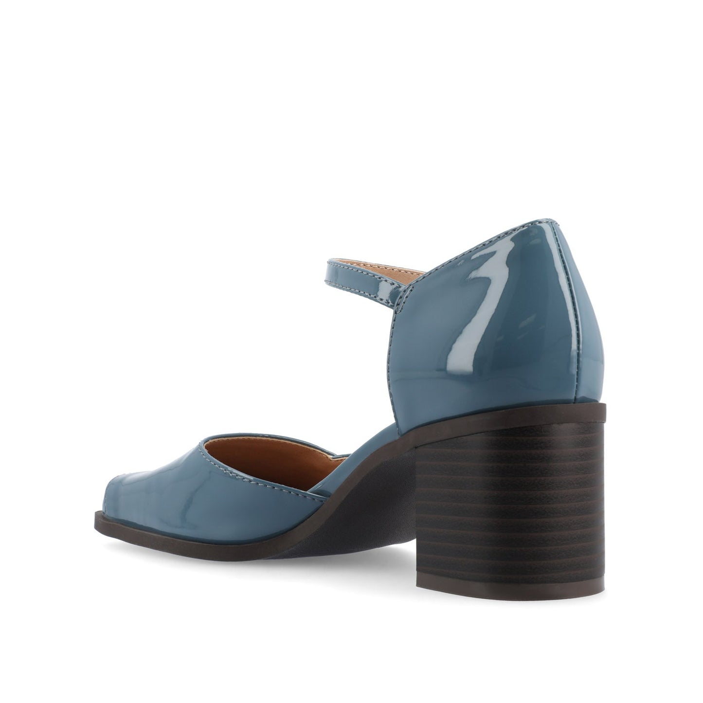 Journee EVANGELINE BLOCK D'ORSAY HEELS IN PATENT - Patent Blue