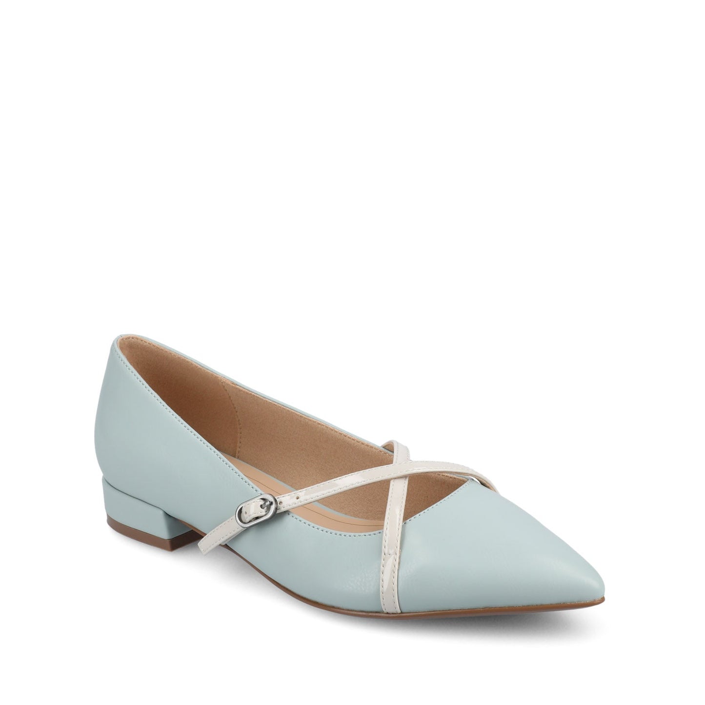 Journee CAMBY DRESS FLAT IN VEGAN LEATHER - Blue PU