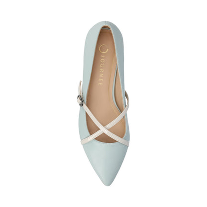 Journee CAMBY DRESS FLAT IN VEGAN LEATHER - Blue PU