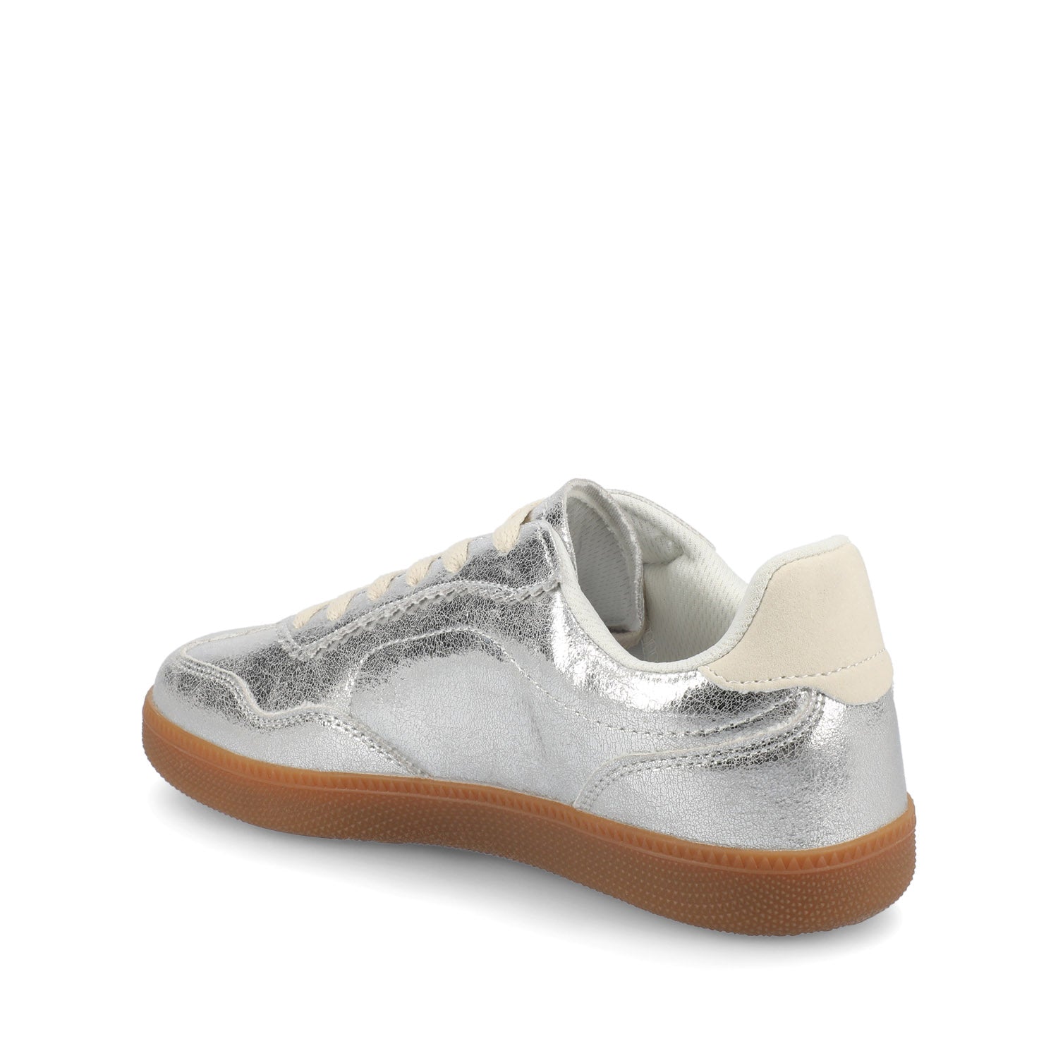 Journee LUMMIE CASUAL LACE UP SNEAKERS - Silver PU