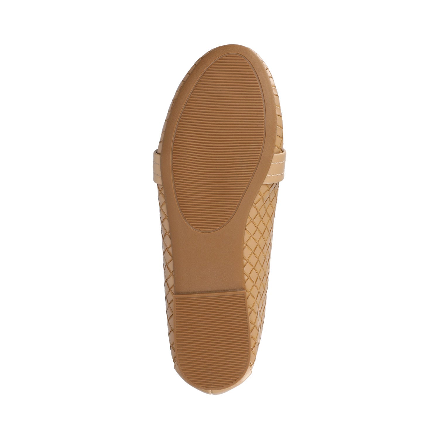 Journee MARCI VEGAN LEATHER LOAFER FLATS IN WIDE - Tan Woven