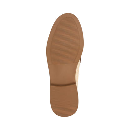 Journee BROOKS PENNY LOAFER - Cognac/Natural Raffia