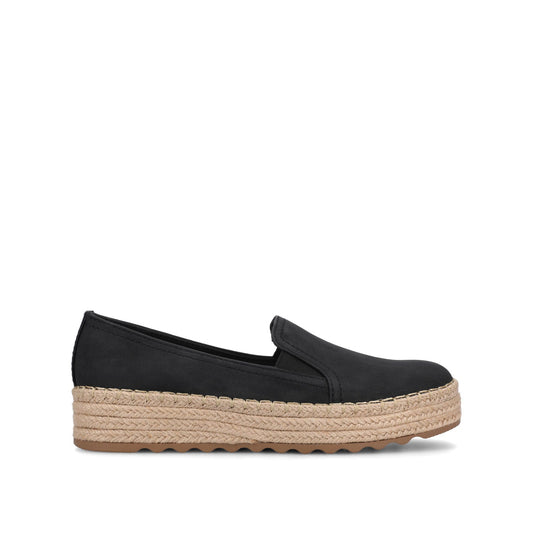 Journee CATALINA SLIP ON ESPADRILLES - Black Nubuck