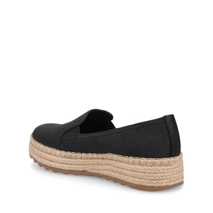Journee CATALINA SLIP ON ESPADRILLES - Black Nubuck