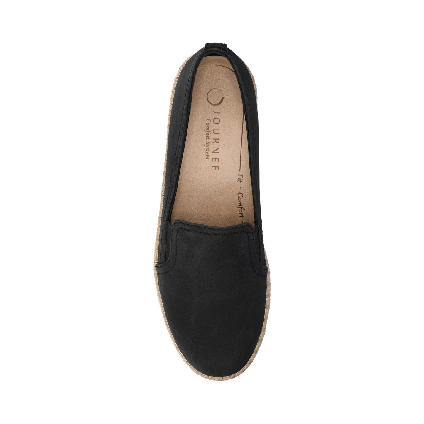 Journee CATALINA SLIP ON ESPADRILLES - Black Nubuck