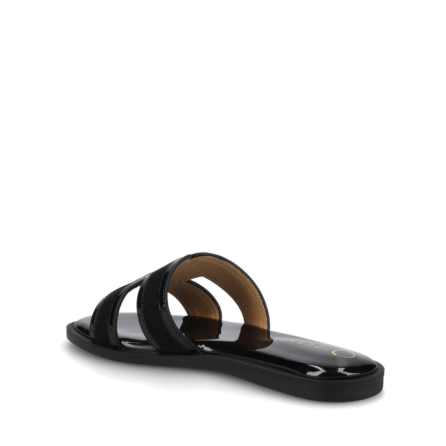Journee PRIMAH FLAT SANDALS - Patent/Black