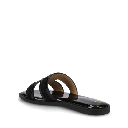 Journee PRIMAH FLAT SANDALS - Patent/Black