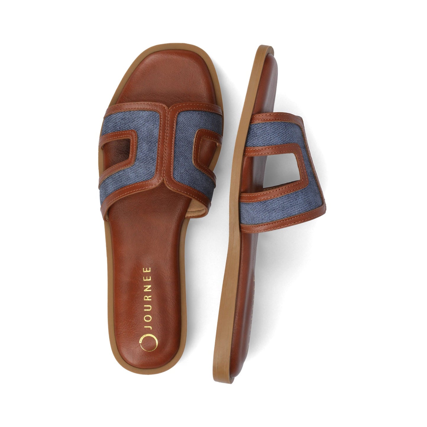 Journee PRIMAH FLAT SANDALS - Denim