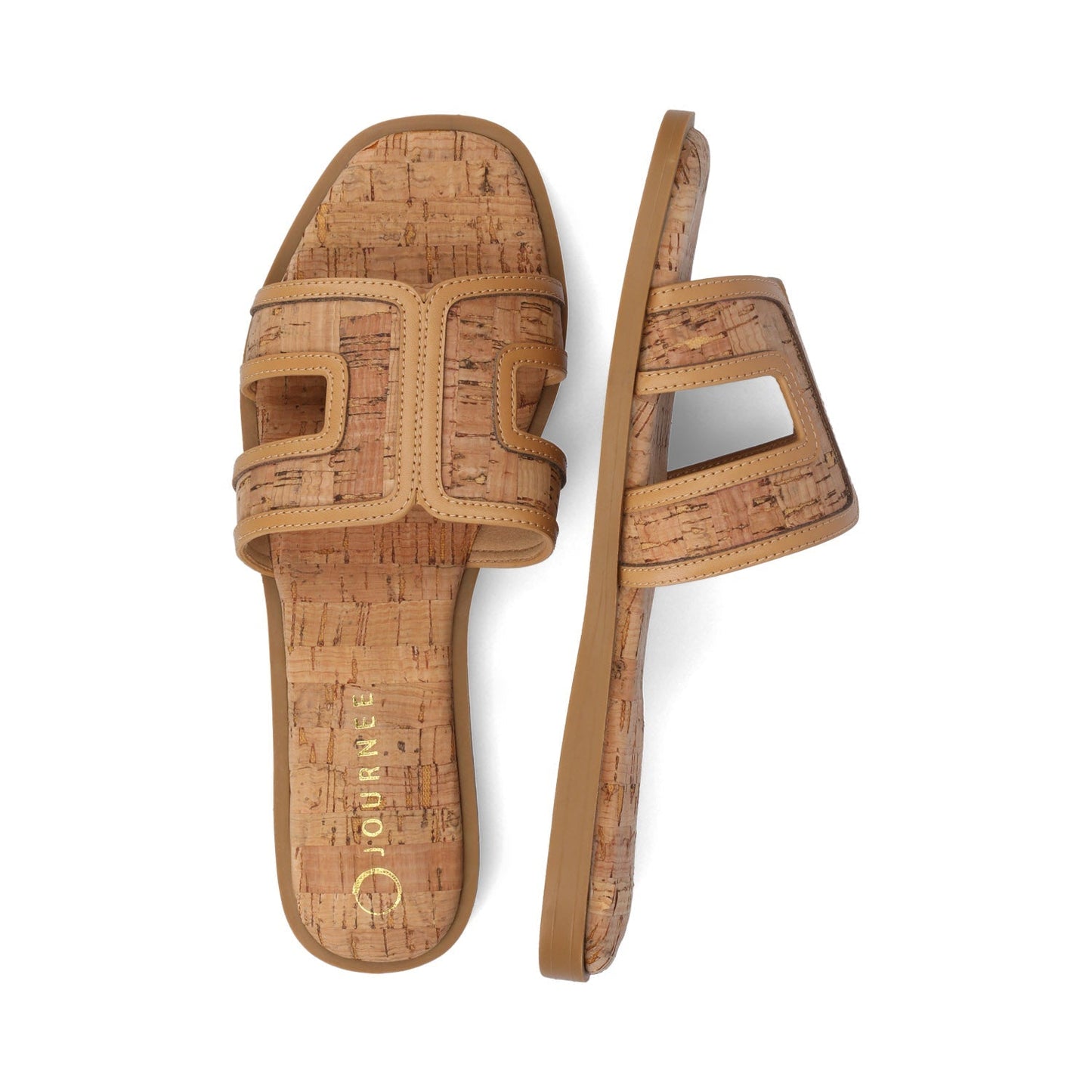 Journee PRIMAH FLAT SANDALS - Cork