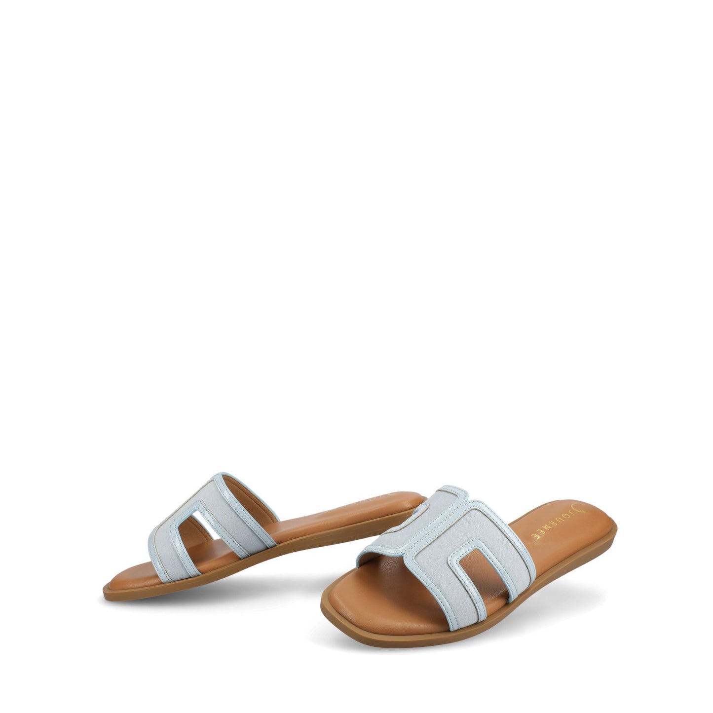 Journee PRIMAH FLAT SANDALS - Light Blue