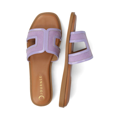 Journee PRIMAH FLAT SANDALS - Lilac