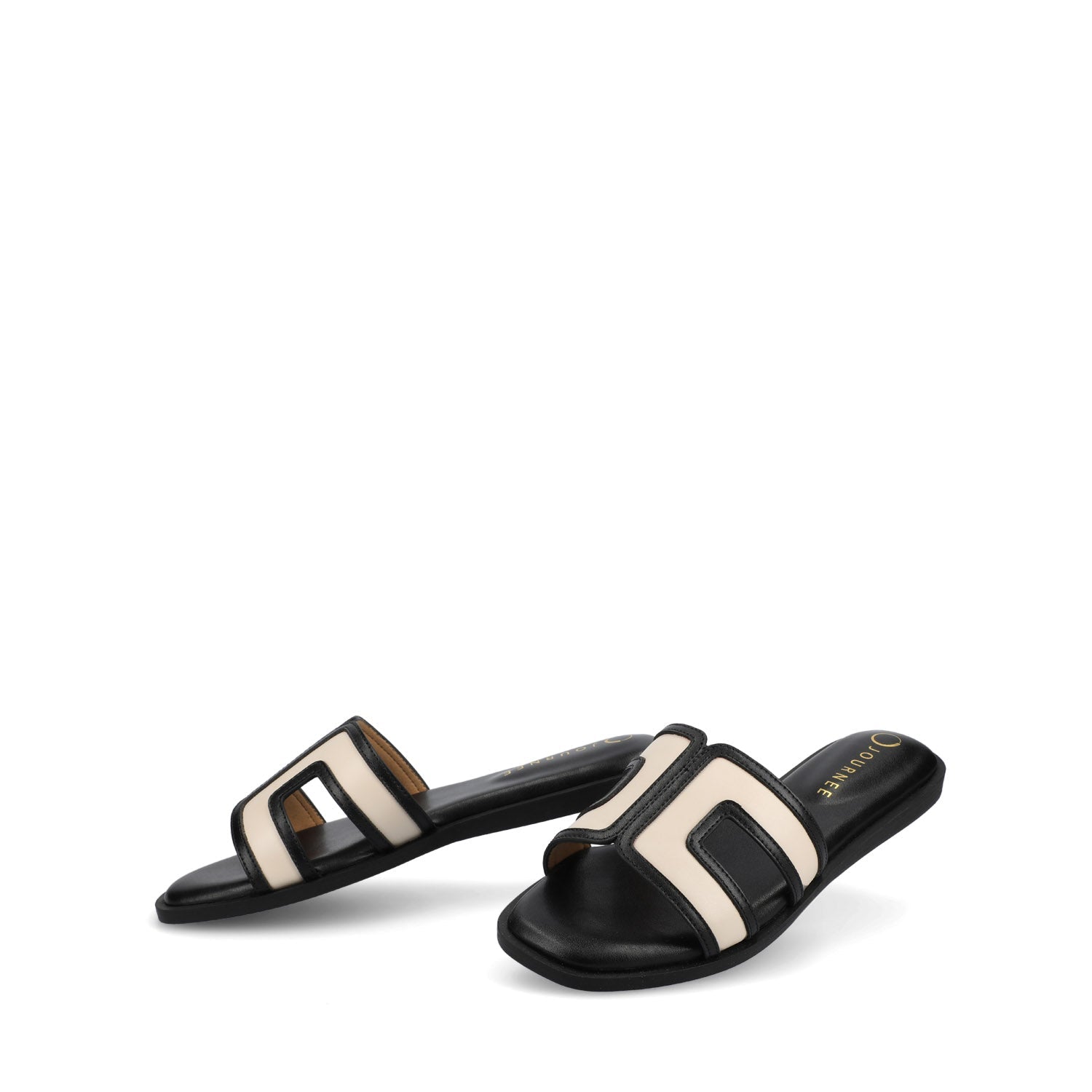 Journee PRIMAH FLAT SANDALS - Bone