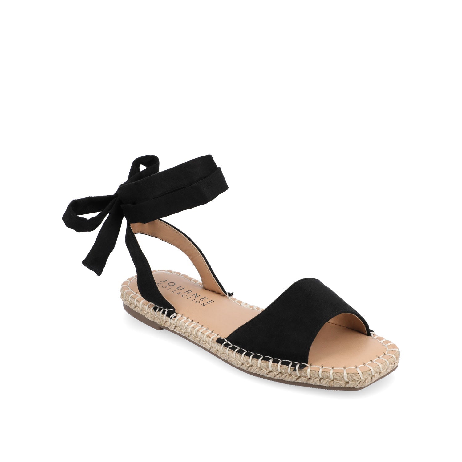 Journee EMELIE ESPADRILLE SANDALS IN WIDE - Black