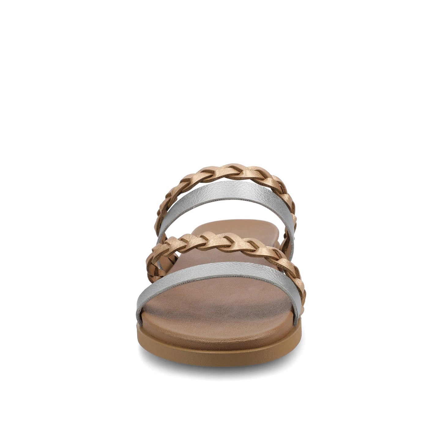 Journee COLETTE SLIDE SANDALS IN VEGAN LEATHER - Silver