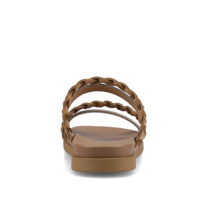 Journee COLETTE SLIDE SANDALS IN VEGAN LEATHER - Silver