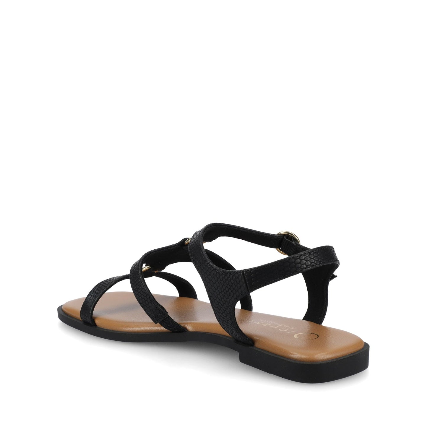 Journee BRILEY ANKLE STRAP SANDALS - Black Lizard