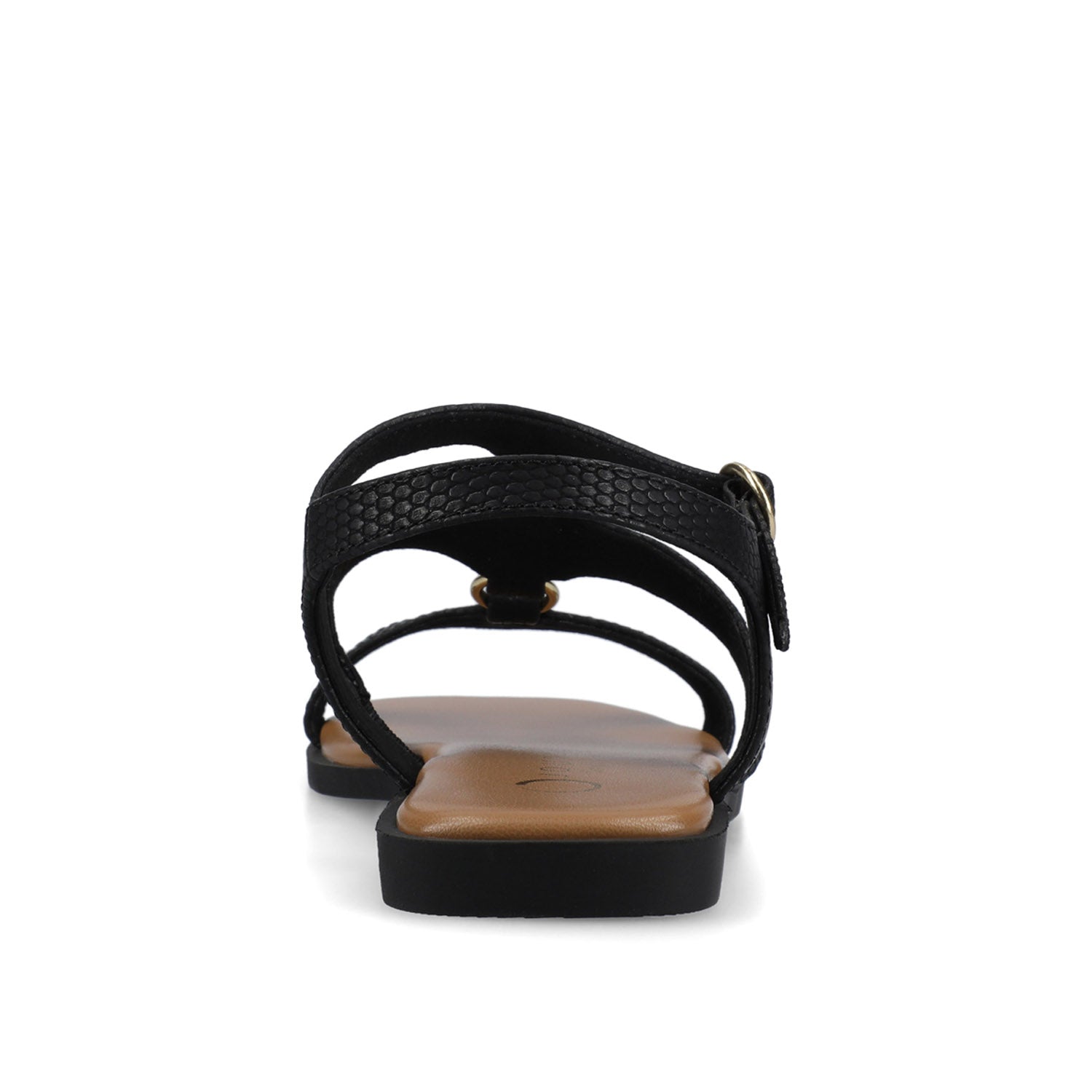 Journee BRILEY ANKLE STRAP SANDALS - Black Lizard