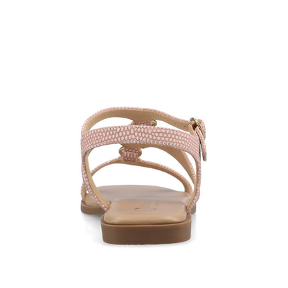 Journee BRILEY ANKLE STRAP SANDALS - Pink Lizard