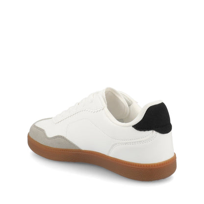 Journee LUMMIE CASUAL LACE UP SNEAKERS - White PU