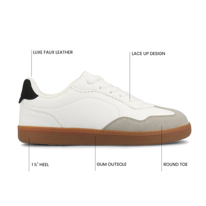 Journee LUMMIE CASUAL LACE UP SNEAKERS - White PU