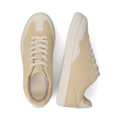 Journee LUMMIE CASUAL LACE UP SNEAKERS - Tan PU