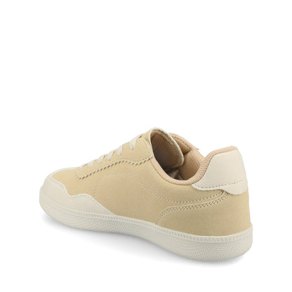 Journee LUMMIE CASUAL LACE UP SNEAKERS - Tan PU