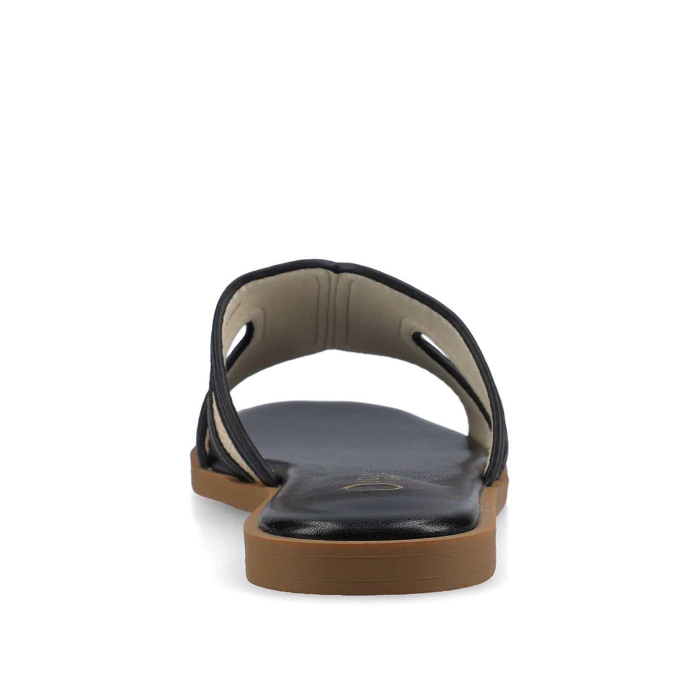 Journee PRIMAH FLAT SANDALS - Black/Natural Raffia
