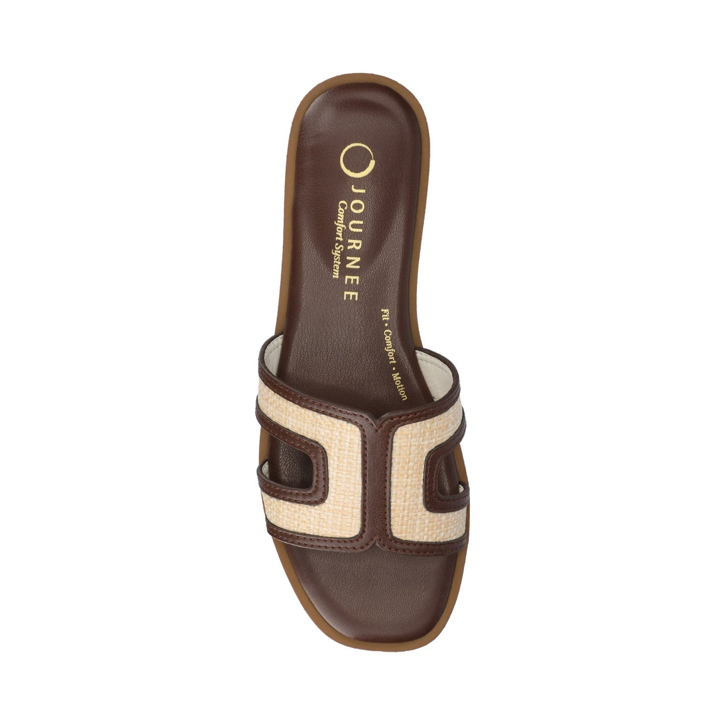 Journee PRIMAH FLAT SANDALS - Chocolate Raffia
