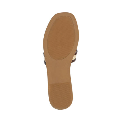 Journee PRIMAH FLAT SANDALS - Chocolate Raffia